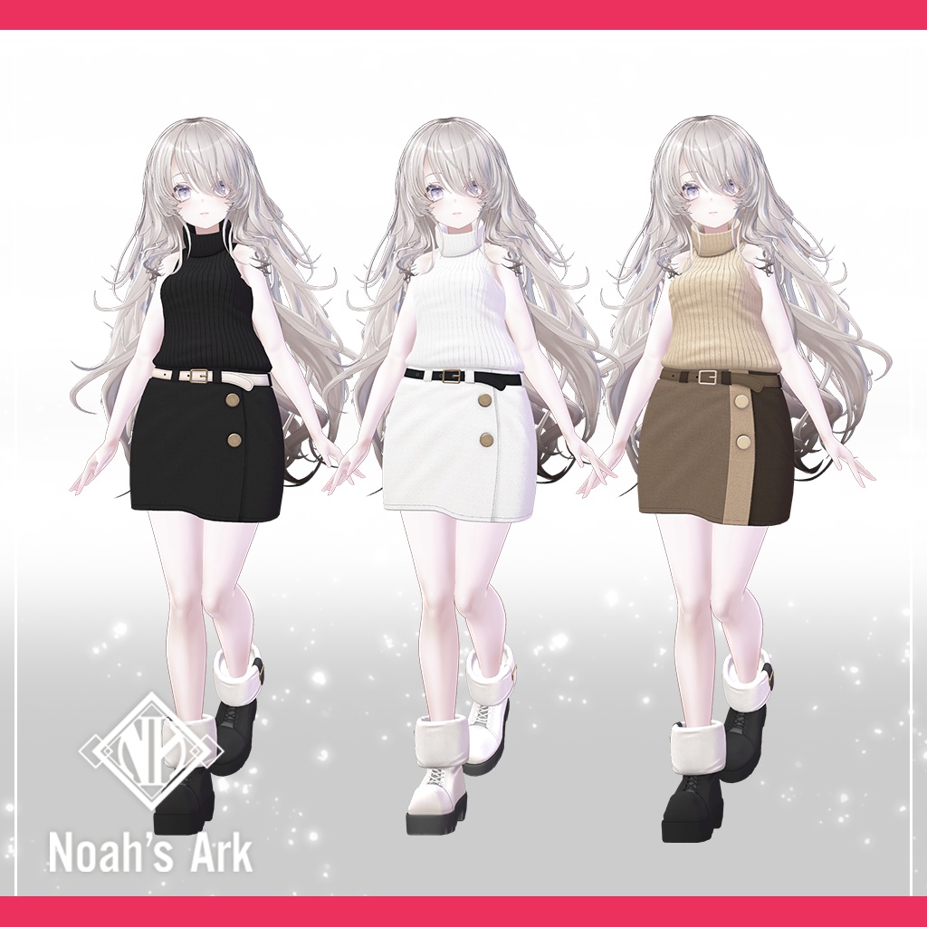 「ナナセ・ノワール」専用【3D衣装モデル】きなこもち