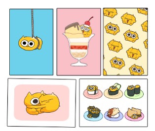 うんたねこポストカード５枚セット