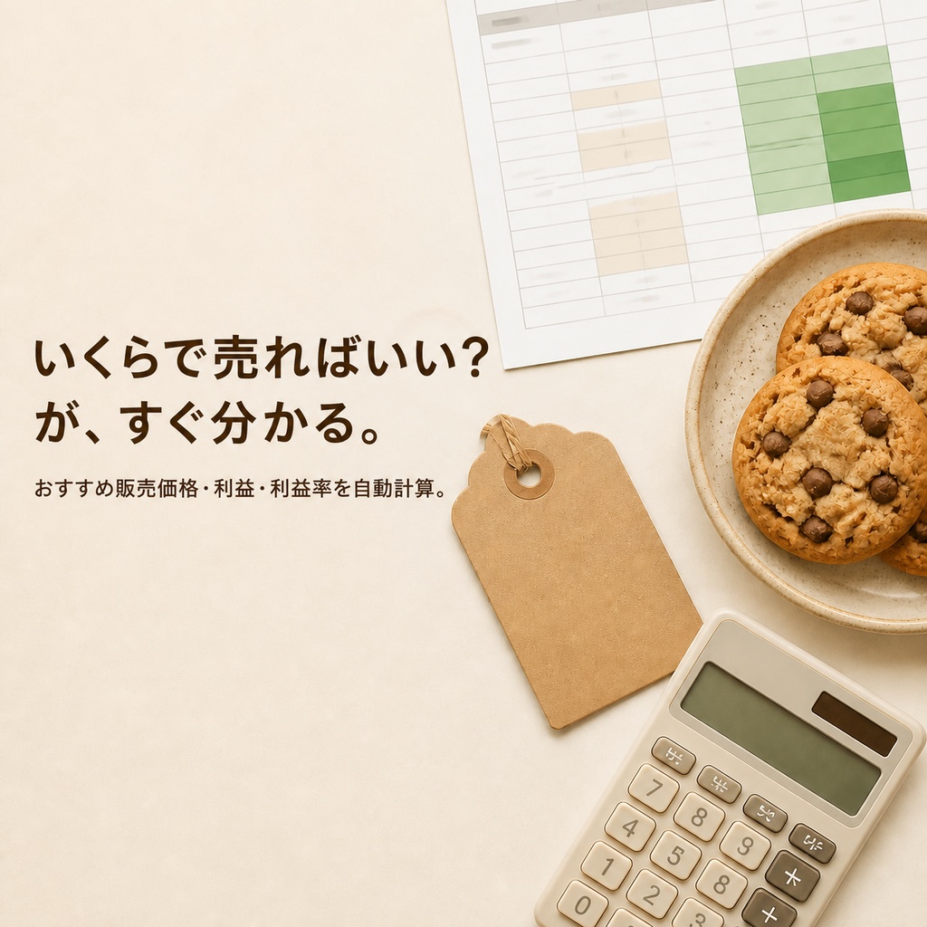 お菓子屋さんの値付けOS|焼き菓子・パンの原価・利益計算 Excel