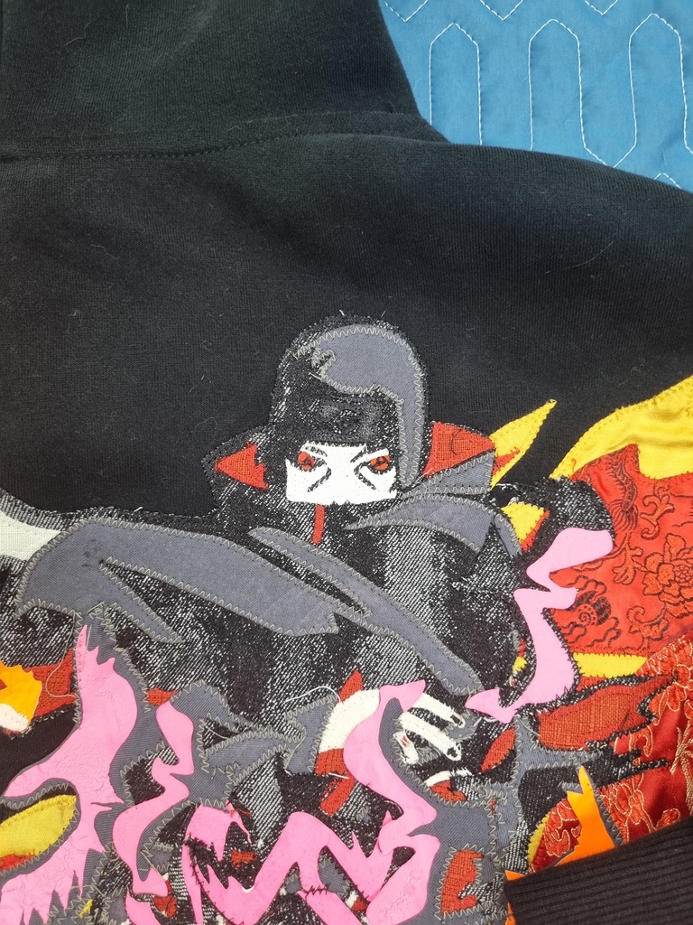 🔥 うちはイタチ&須佐能乎フーディー(ジャケット)|宿命と守護を表現したハンドメイド作品