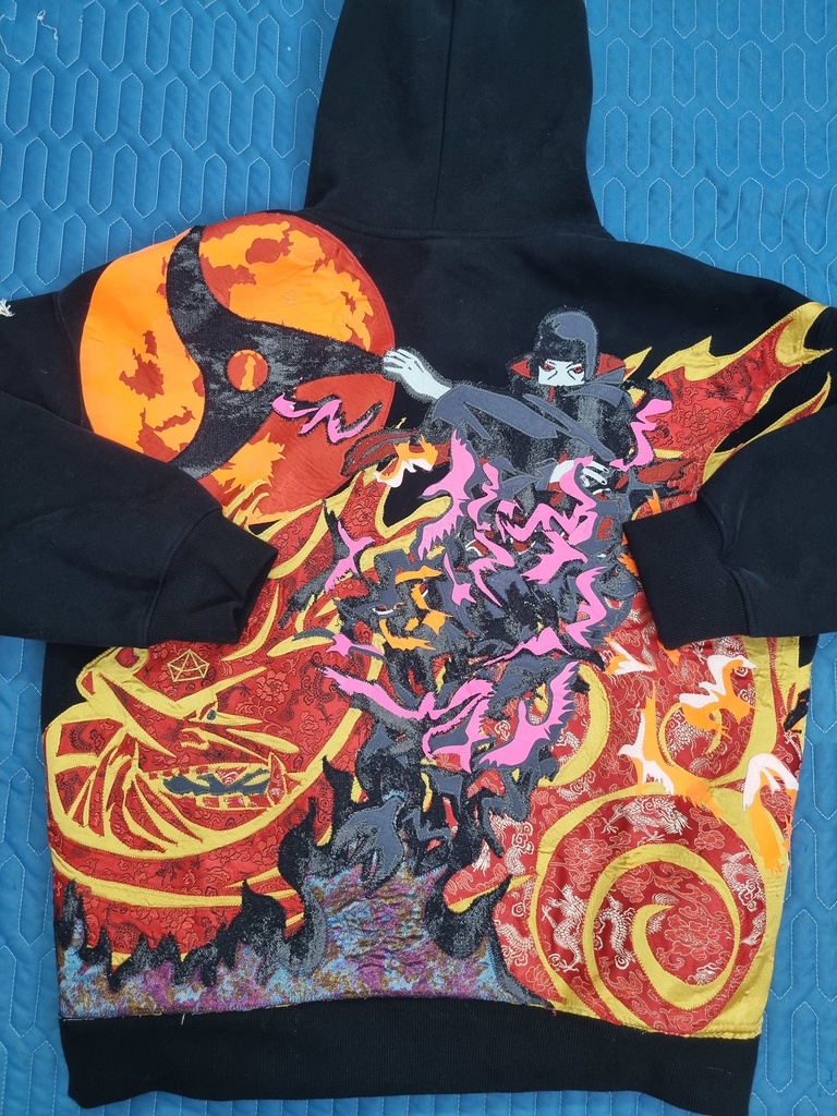 🔥 うちはイタチ&須佐能乎フーディー(ジャケット)|宿命と守護を表現したハンドメイド作品