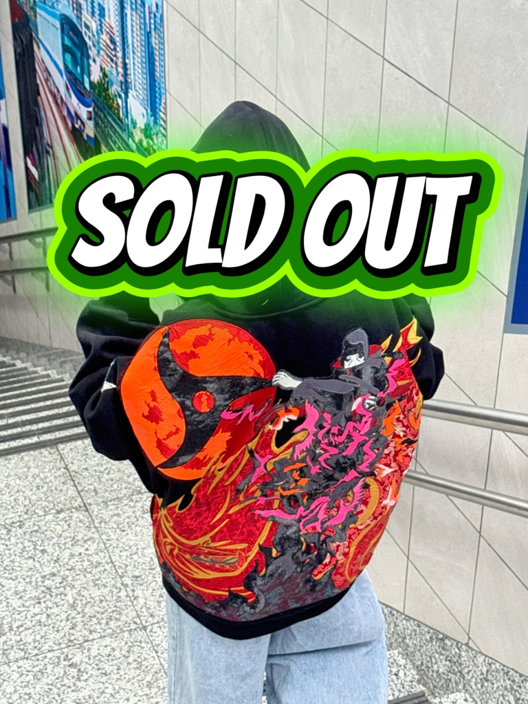 🔥 うちはイタチ＆須佐能乎フーディー（ジャケット）｜宿命と守護を表現したハンドメイド作品