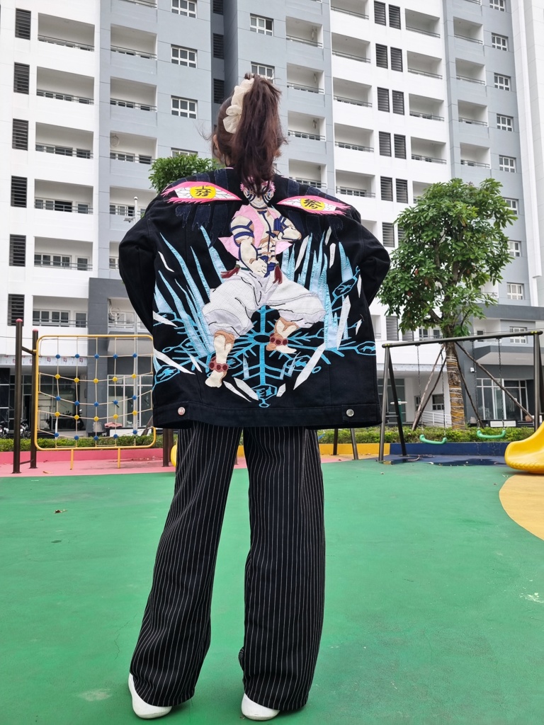 猗窩座 術式展開ジャケット｜永遠の強さと闘志を宿すハンドメイドアウター