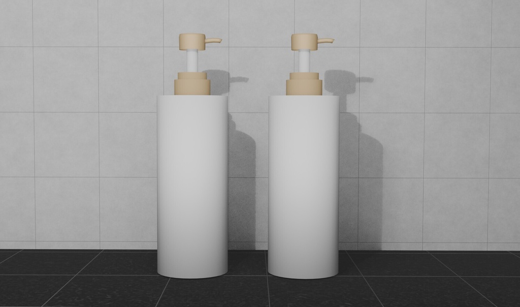【3Dモデル】シャンプー、トリートメントボトルセット Bottle Set | Blender