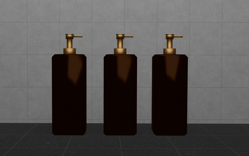 【3Dモデル】シャンプー、トリートメントボトルセット Bottle Set | Blender