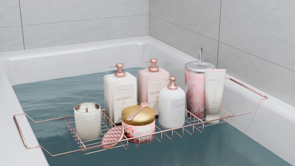 【10月限定価格!】【3Dモデル】ぽこぽこ界隈のお風呂セット Bath Essentials