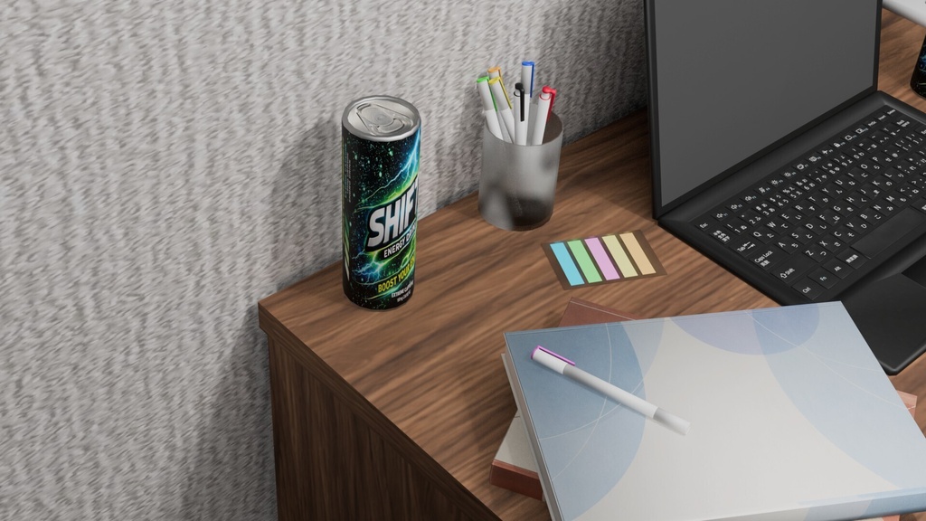 【3Dモデル】課題締切間際の大学生の机セット StudentDeskSet