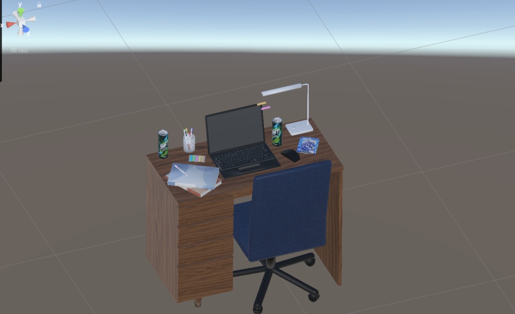 【3Dモデル】課題締切間際の大学生の机セット StudentDeskSet