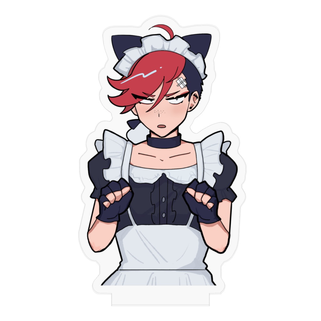 ねこみみメイド一塊のアクリルフィギュア