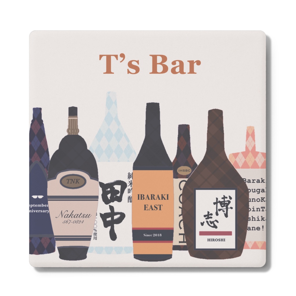 T’s Bar オリジナルコースター(白)