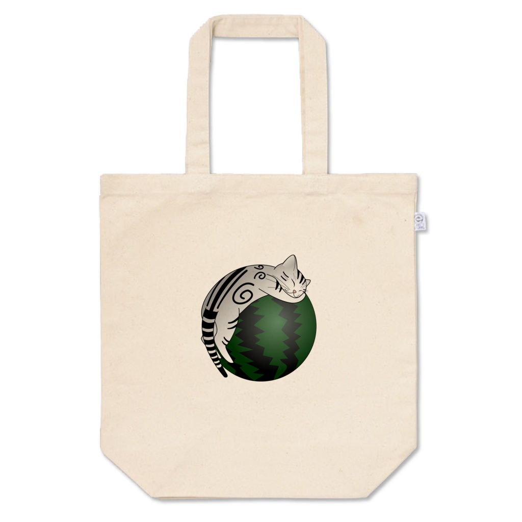 猫トートバッグM「スイカ猫」