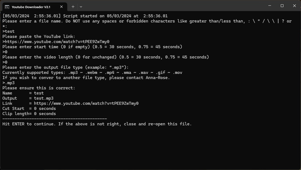 Anna's YouTube Vid Downloader