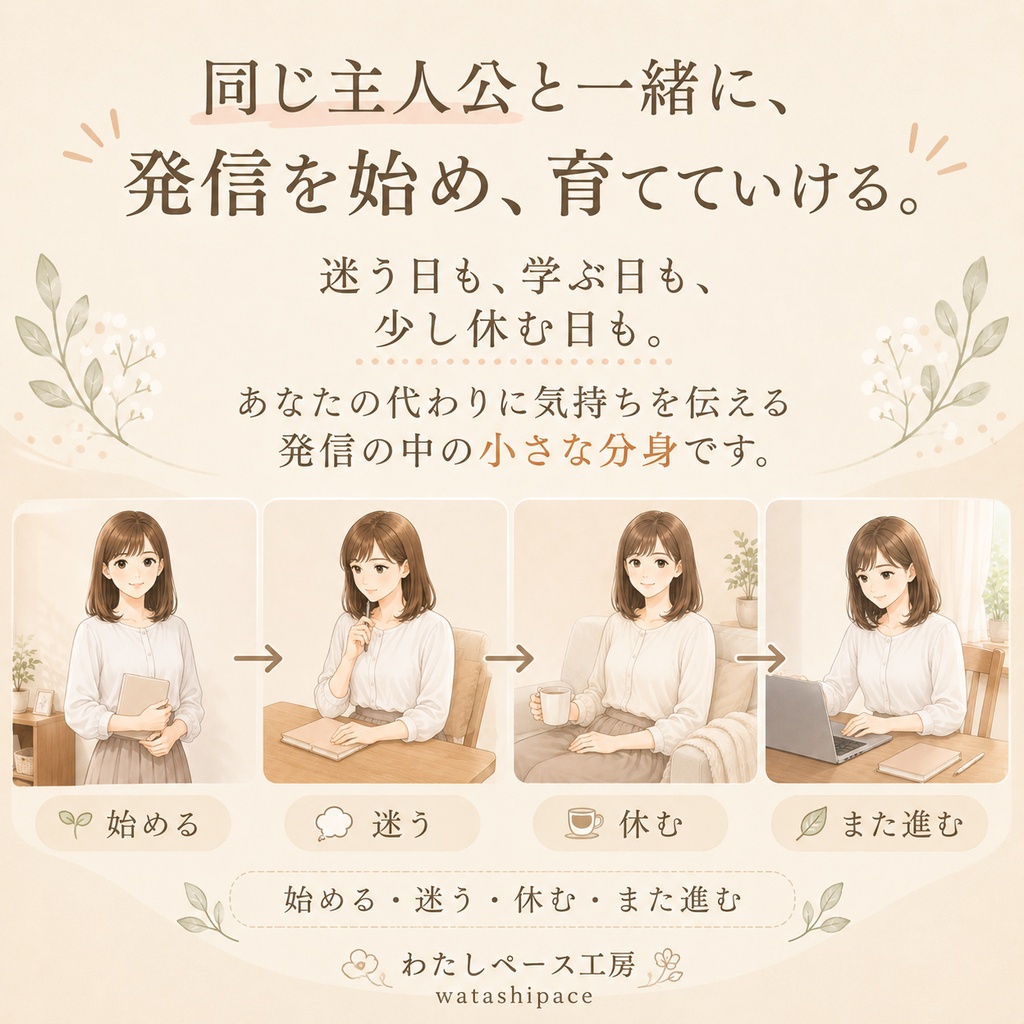 私らしく始める副業発信|女性向けnoteアイコン・アイキャッチ素材セット