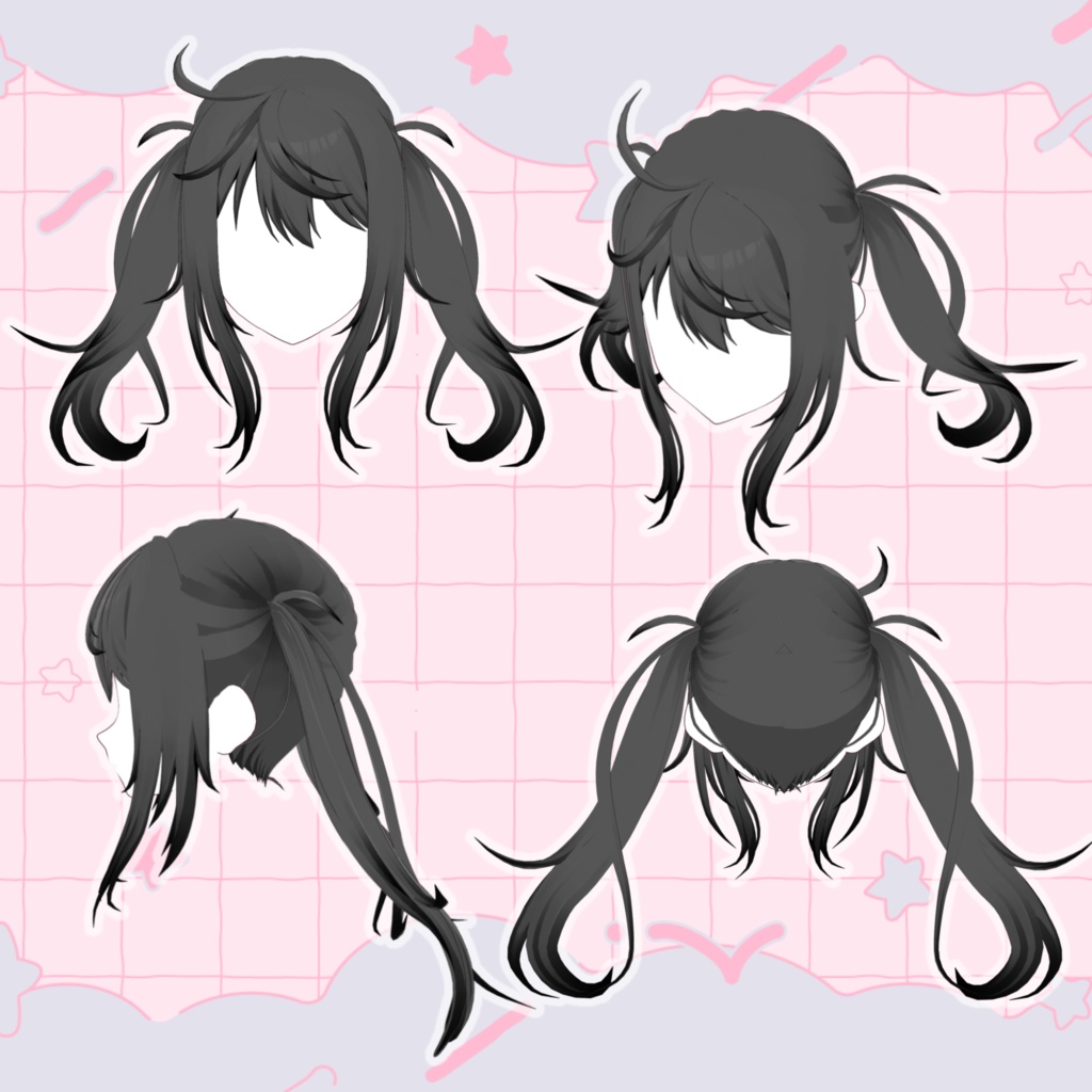 【VRoid正式版】癖毛ツインテ【ヘアプリセット】