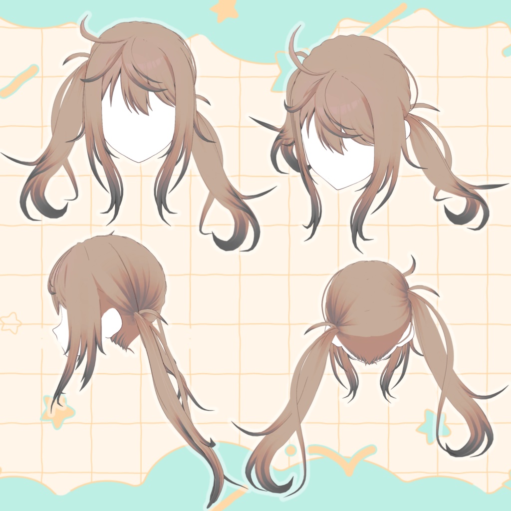 【VRoid正式版】癖毛ツインテ【ヘアプリセット】