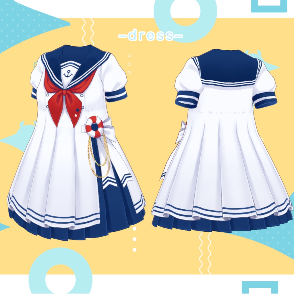 【VRoid正式版】マリンワンピース&マリンベレー marine dress & marine beret