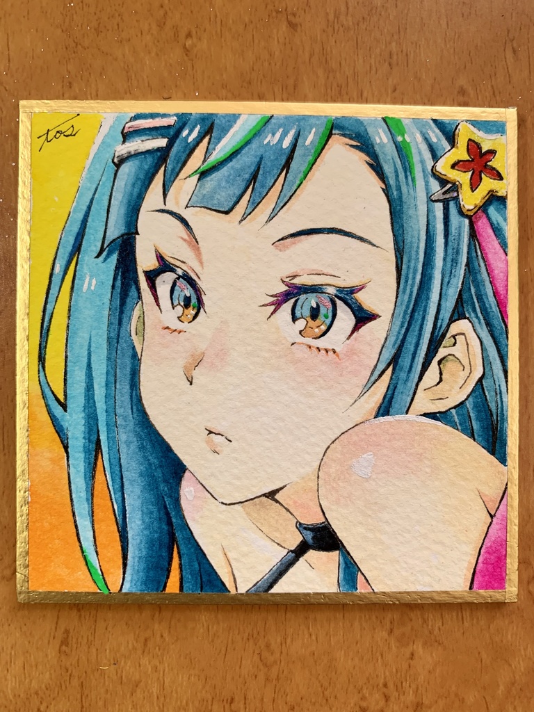 オリジナルイラスト色紙原画 『デビ』