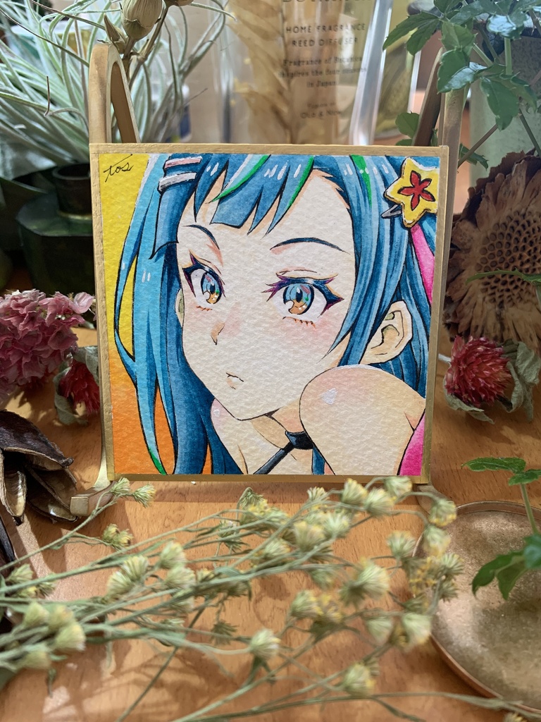 オリジナルイラスト色紙原画　『デビ』