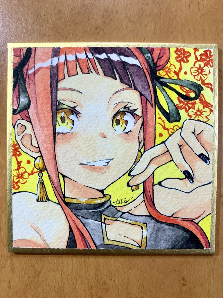 オリジナルイラスト色紙原画 『チャイ』