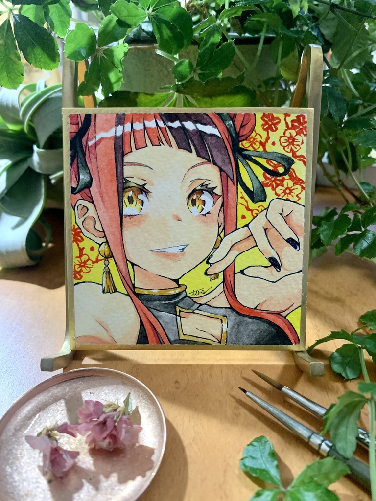 オリジナルイラスト色紙原画 『チャイ』