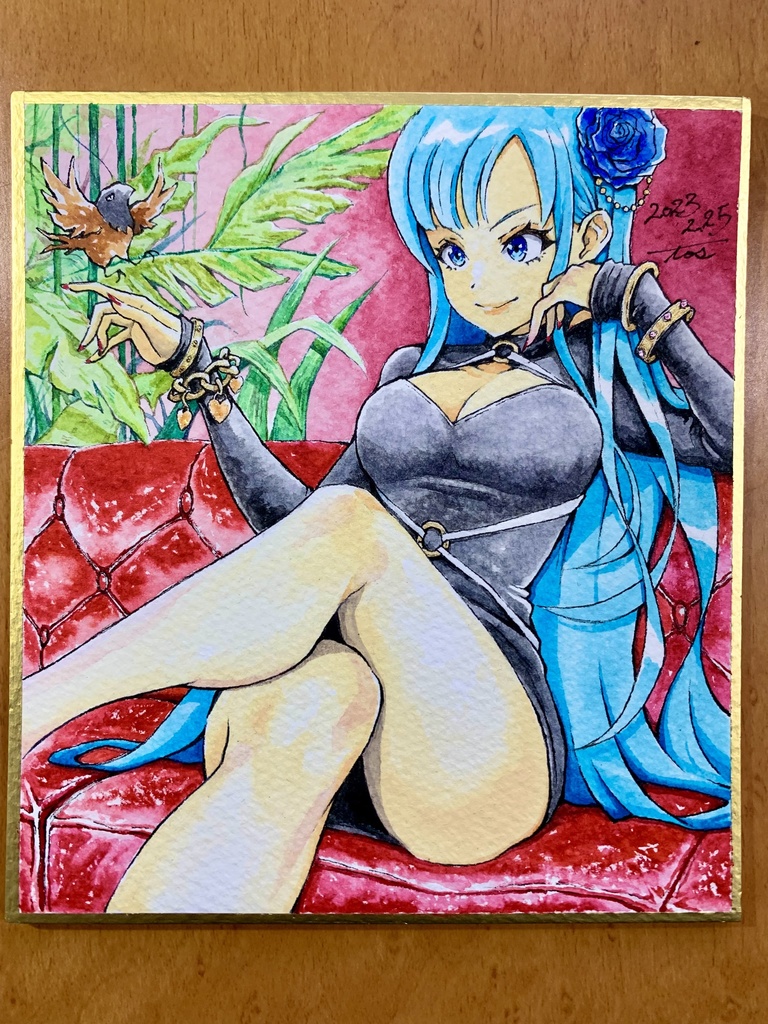 オリジナルイラスト色紙原画 『ヒメ』