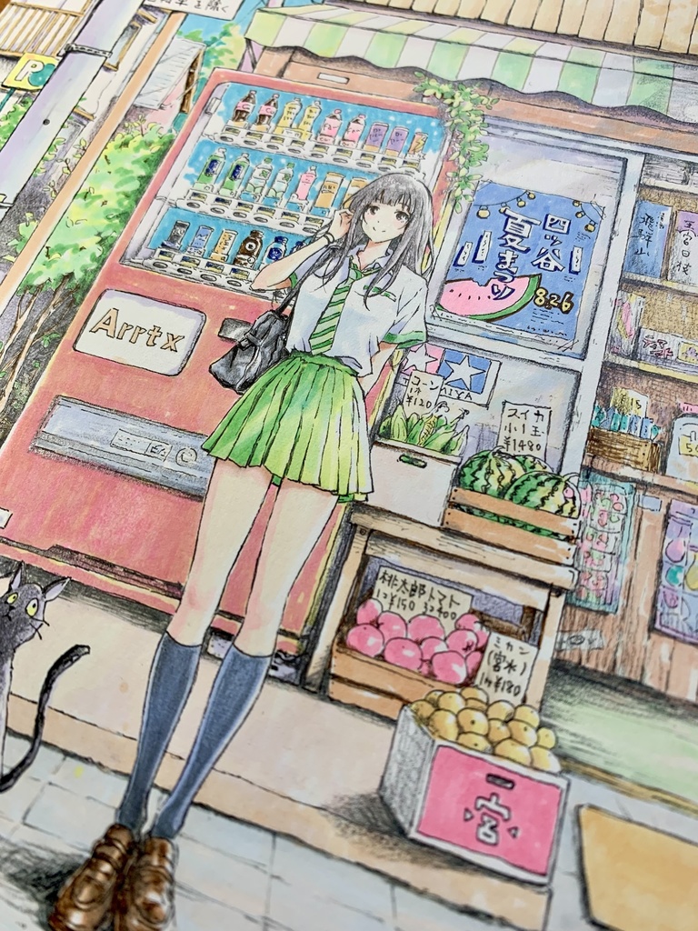 オリジナルイラスト原画『夏色』