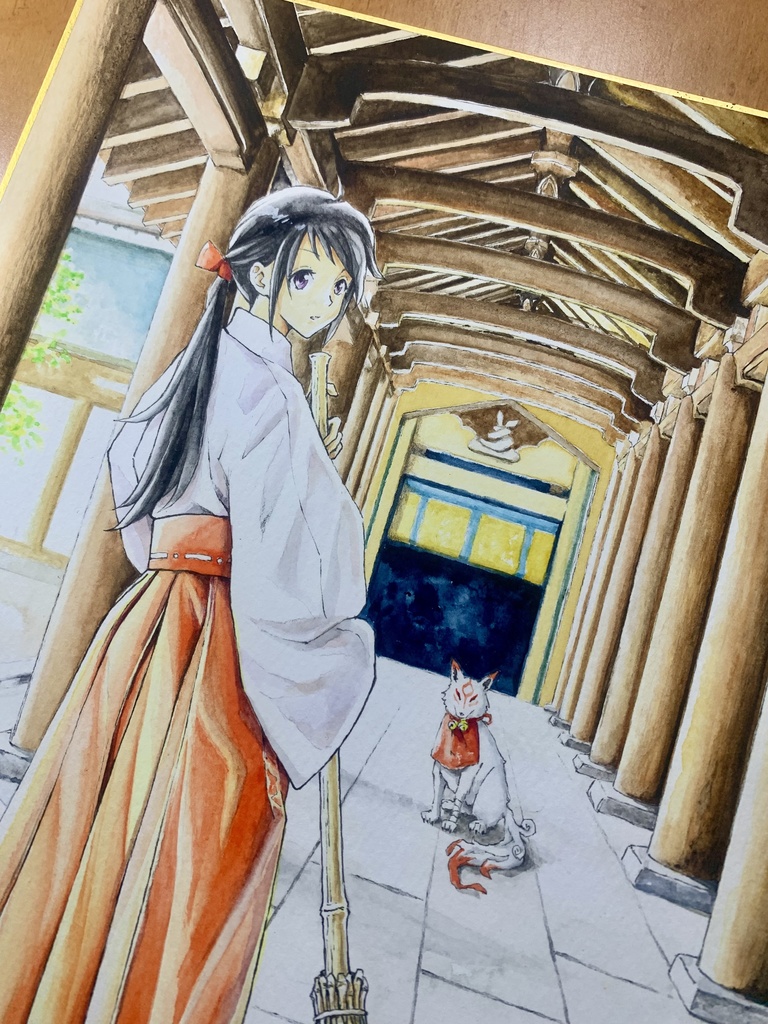 オリジナルイラスト色紙原画『しをり』