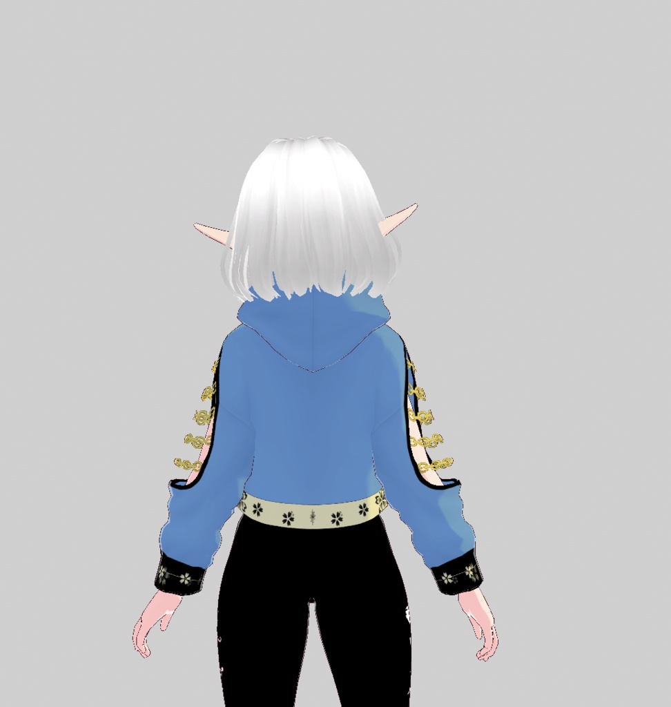 Blue-Gold Short Hoodie