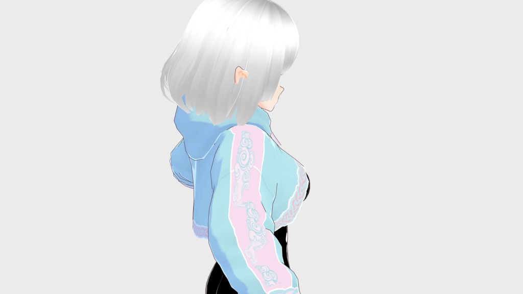 Blue-Pink Accent Hoodie