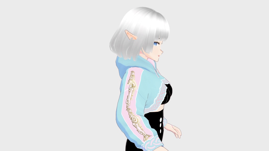 Blue-Pink Accent Hoodie