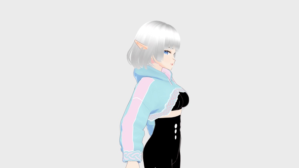 Blue-Pink Accent Hoodie