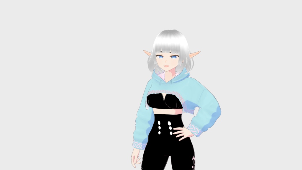 Blue-Pink Accent Hoodie