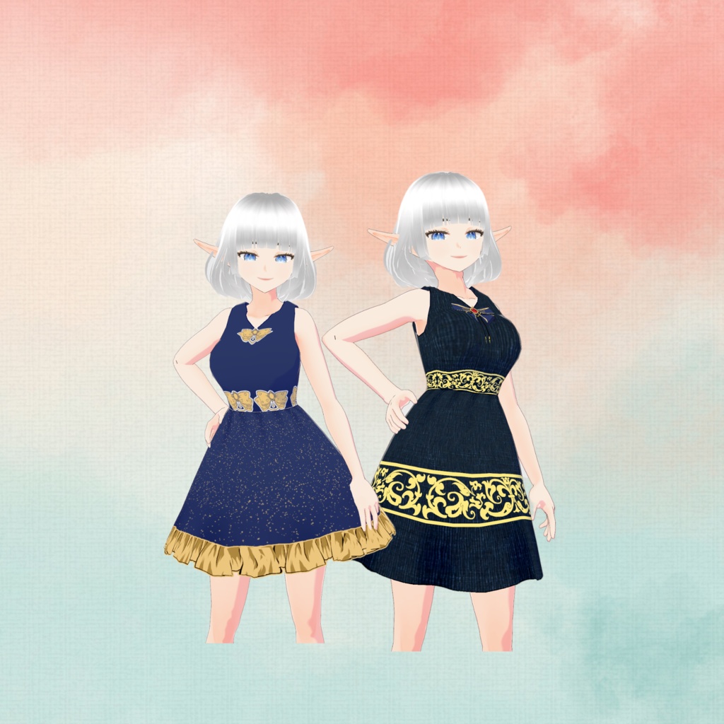 Blue-Navy Accent Dresses