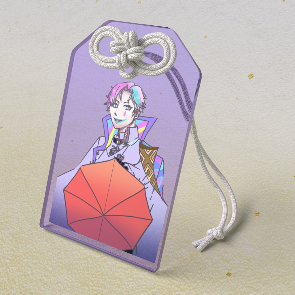 力ちゃんが赤い傘で守ってくれるお守り