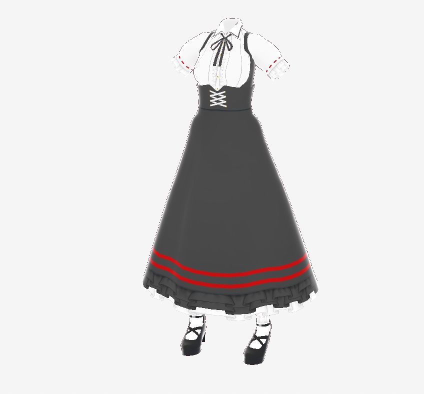 【無料】フリルメイド服【VRoid Texture】
