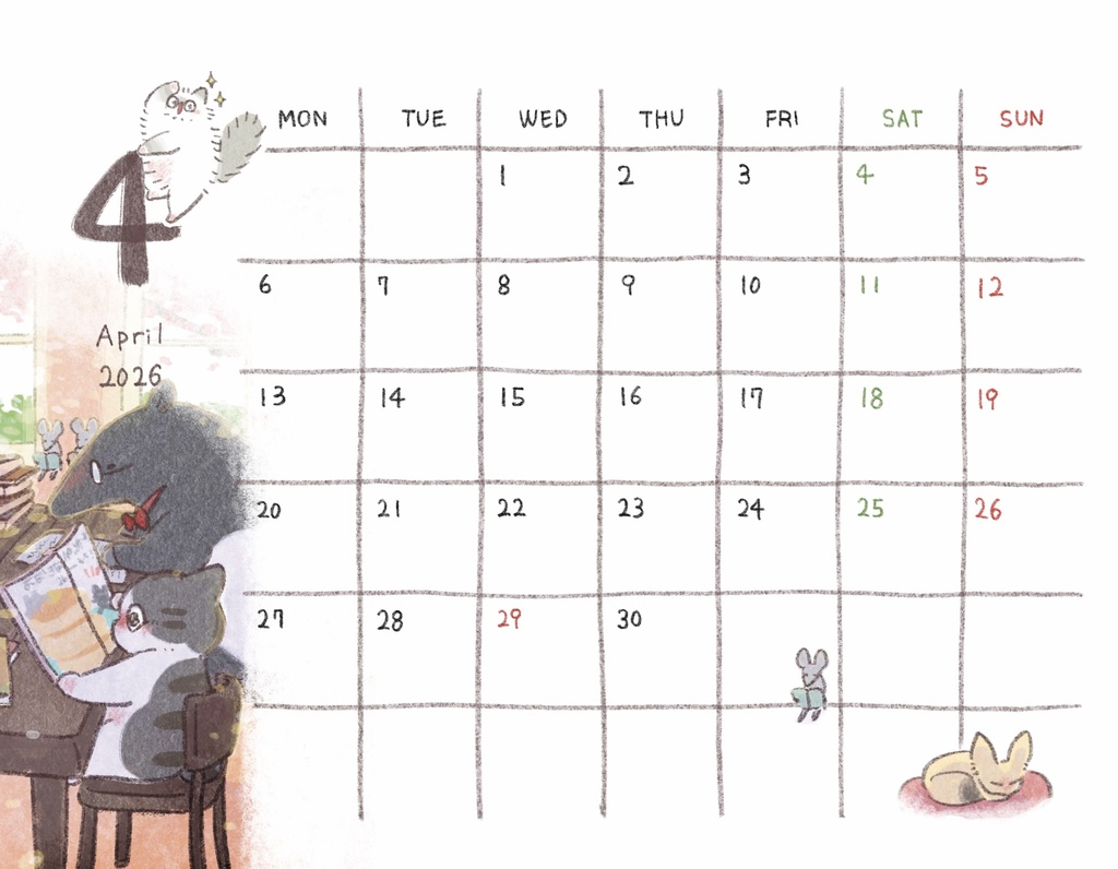 『2026年ひだまりカレンダー』卓上タイプ