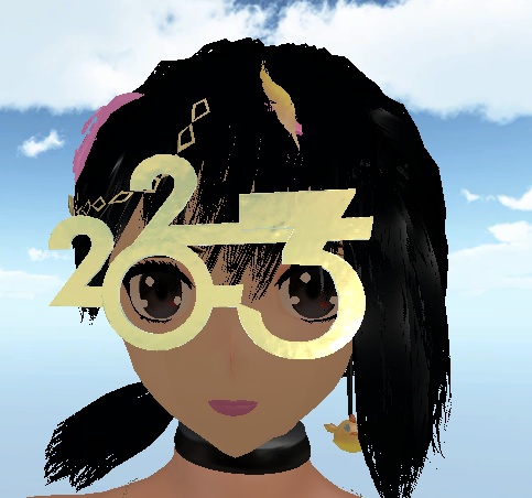 VRC 2023 New Year Glasses and Hairband お正月メガネとヘアバンド