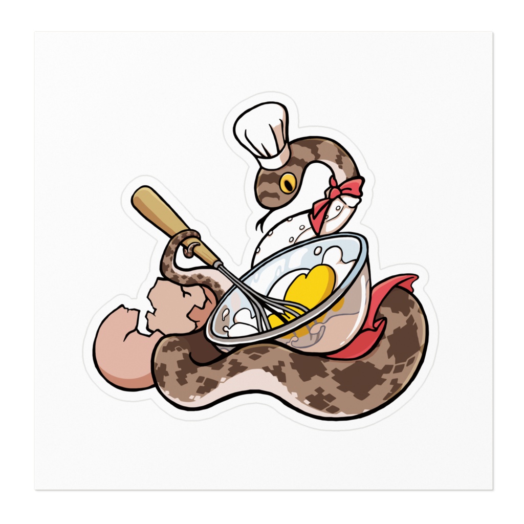 【ステッカー】タマゴヘビのクッキング