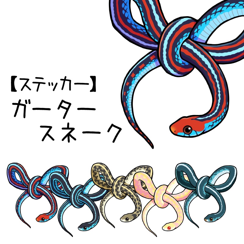 【ステッカー】ガータースネーク(5種類)