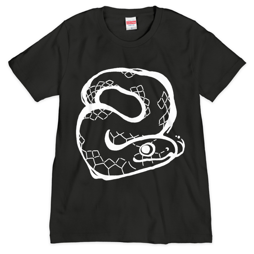 【Tシャツ】巳-アオダイショウ【黒】