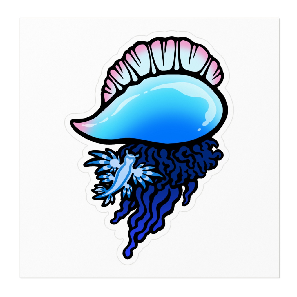 【ステッカー】カツオノエボシとアオミノウミウシ