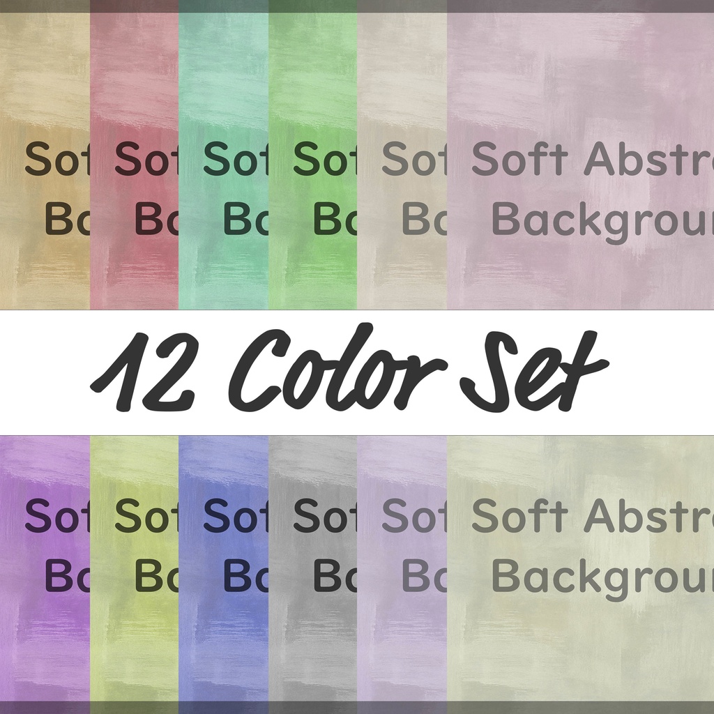 07_ソフト抽象背景素材｜水彩風アブストラクト（12色セット）
