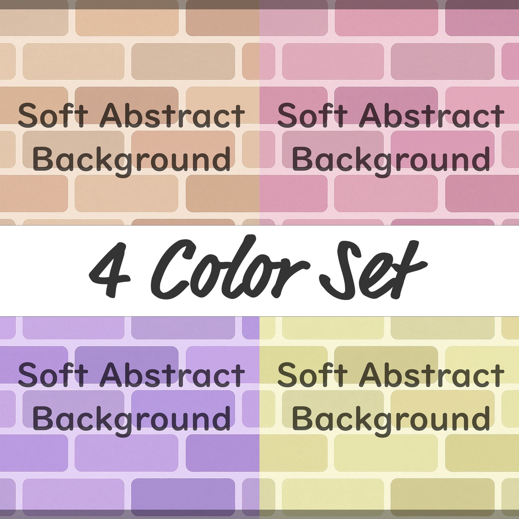 01_やさしい角丸タイル背景素材｜淡色グラデーション抽象テクスチャ（4色セット）