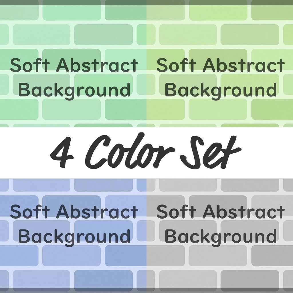 02_やさしい角丸タイル背景素材｜淡色グラデーション抽象テクスチャ（4色セット）