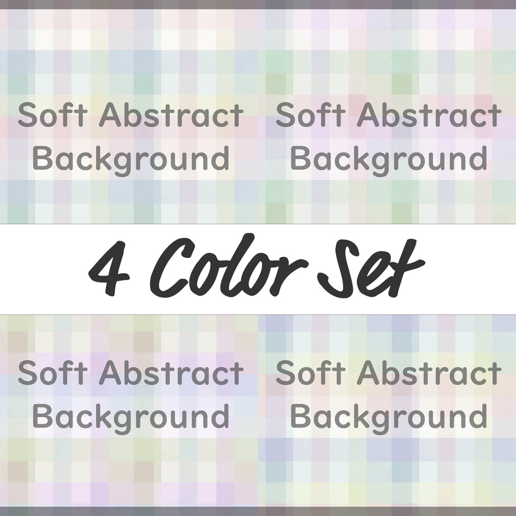 03_やさしい色合いのパステルチェック背景素材｜淡色グリッドパターン（4枚セット）