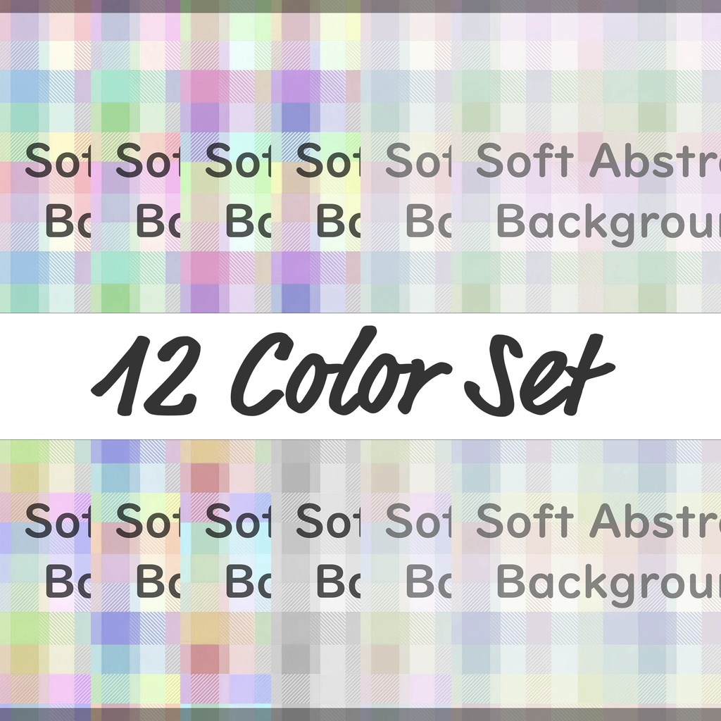 07_やさしい色合いのパステルチェック背景素材｜淡色グリッドパターン（12枚セット）