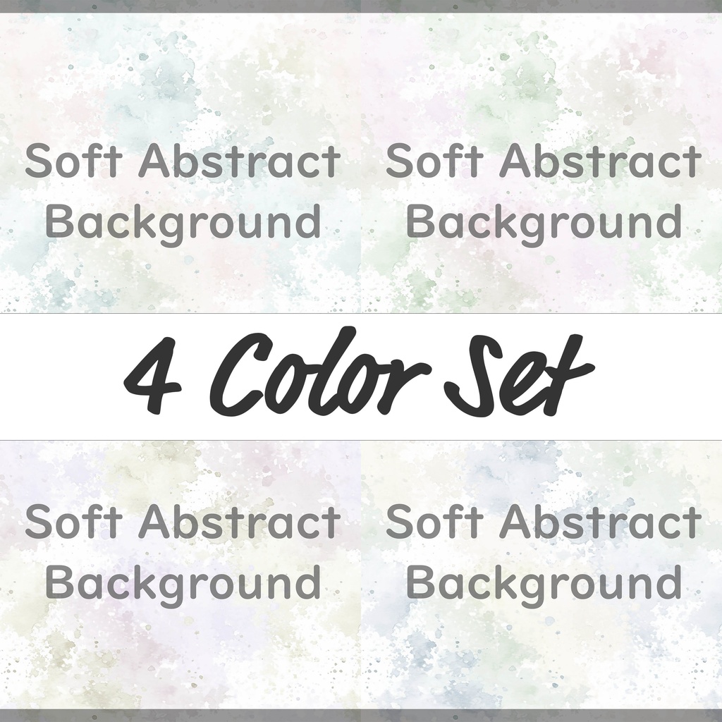 03_パステル水彩スプラッシュ背景素材｜やさしい抽象テクスチャ（4色セット）