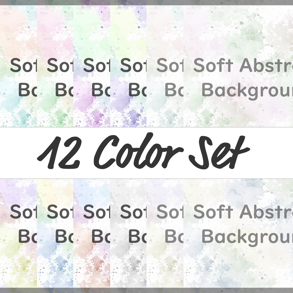 07_パステル水彩スプラッシュ背景素材｜やさしい抽象テクスチャ（12色セット）