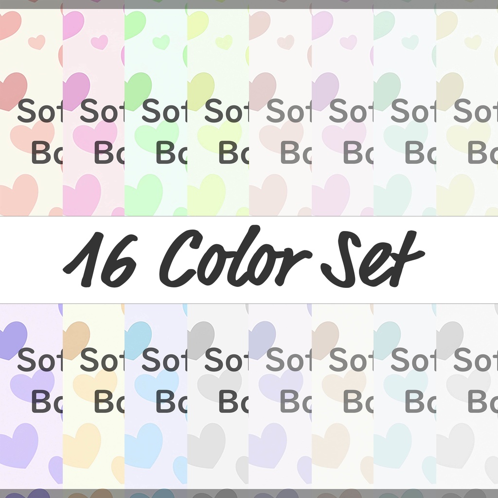 08_やさしいパステルハートの背景素材｜ふんわり恋色デザイン（16色セット）