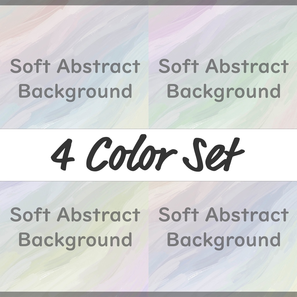 03_やさしい流彩パステルの抽象背景素材｜ふんわり筆致デザイン（4色セット）